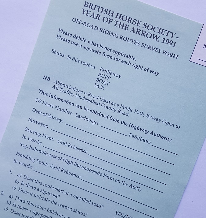 Image of 1991 BHS Survey Form