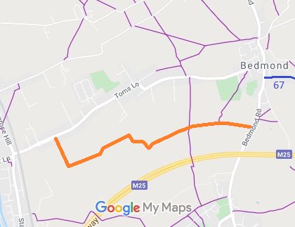 Map showing Sheppey's Lane, Abbots Langley 19
