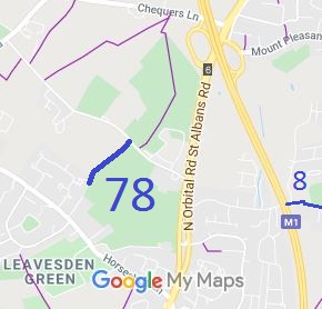 Map showing Abbots Langley 78