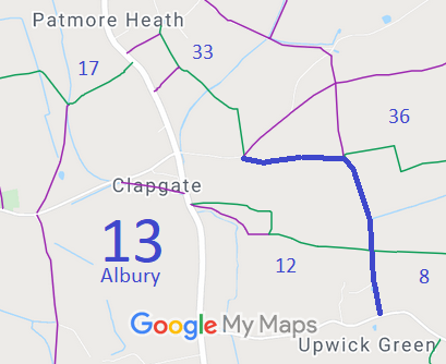 Map showing Albury 13