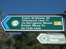 Photograph taken 1 Oct 11. Sign for Aldenham 92.