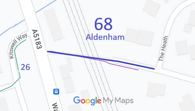Map showing recorded Aldenham paths