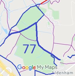 Map showing recorded Aldenham paths
