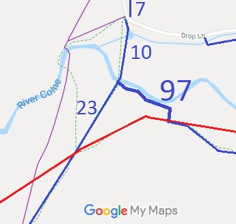 Map showing Aldenham 97 bridleway