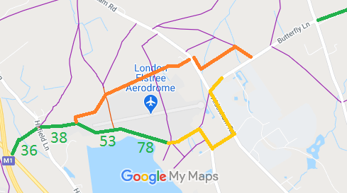 Plan showing the reoute we requested
