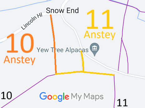 Map showing recorded Parish paths