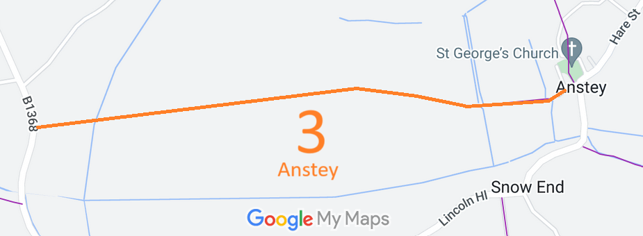 Map showing recorded Anstey paths