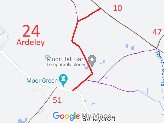 Map showing recorded Hertfordshire paths