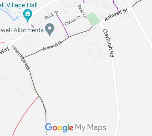 Map showing recorded Ashwell paths