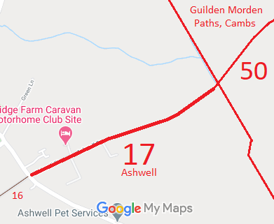 Map showing Ashwell 17