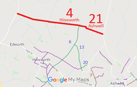 Map showing Ashwell 21