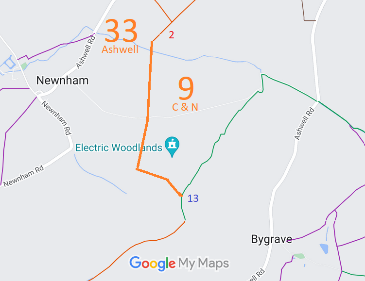 Map showing Ashwell 33