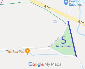 Map showing Aspenden 5