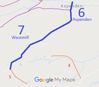 Map showing Westmill 7 Bridleway