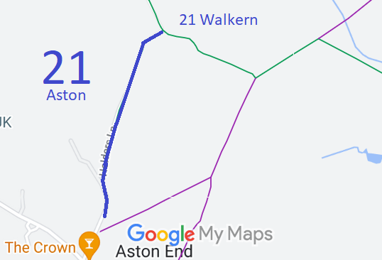 Map showing Aston 21