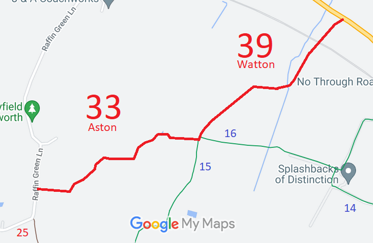 Map showing Aston 33
