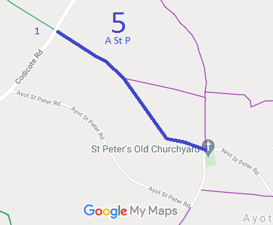 Map showing Ayot St Peter 5 bridleway