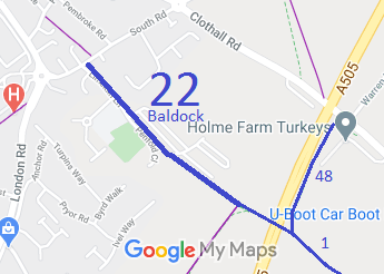 Map showing Baldock 22