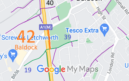 Map showing Baldock 42