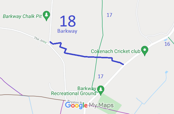 Map showing Barkway 18
