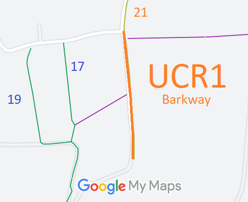 Map showing recorded Barkway paths