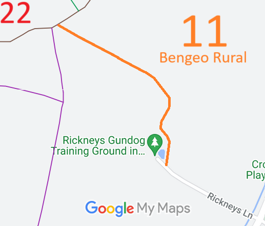 Map showing recorded Bengeo Rural paths