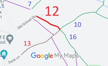 Map showing Benington 12 bridleway