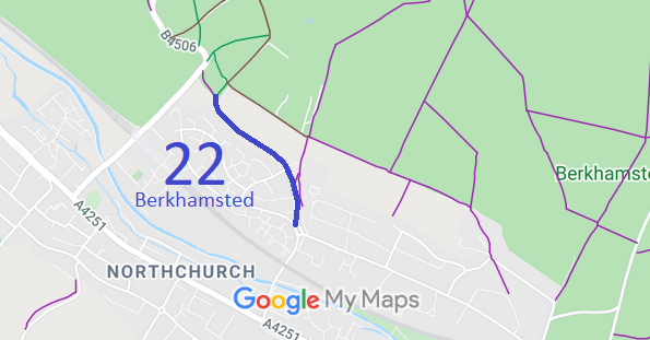 Map showing recorded Berkhamsted paths
