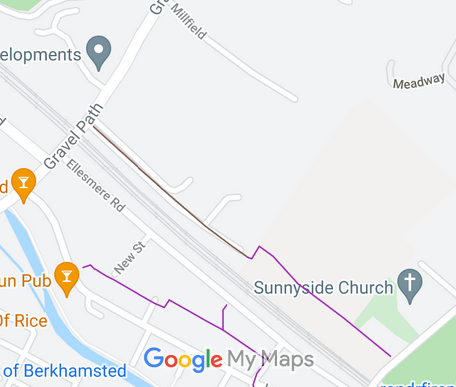 Map showing recorded Berkhamsted paths