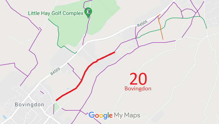 Map showing Bovingdon 20