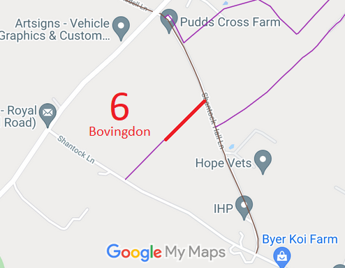 Map showing Bovingdon 6