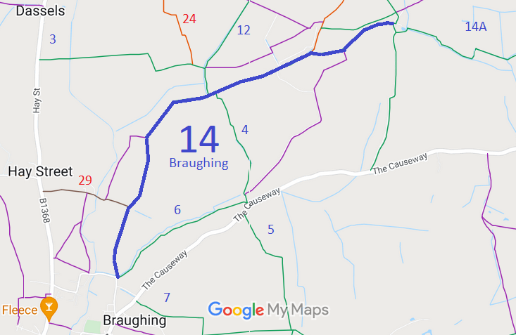 Map showing Braughing 14