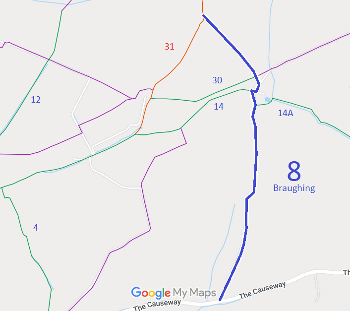 Map showing Braughing 8