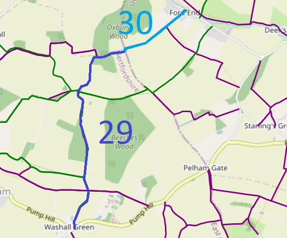 Map showing recorded paths