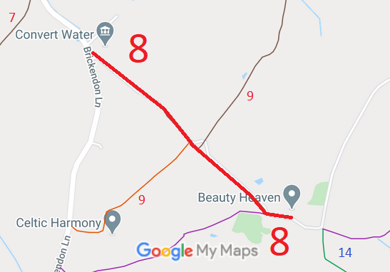 Map showing Brickendon Liberty 8 byway
