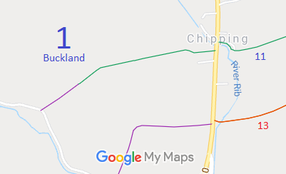 Map showing Buckland 1 bridleway