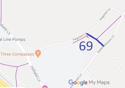 Map showing Bushey 69 bridleway