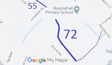 Map showing Bushey 72 bridleway