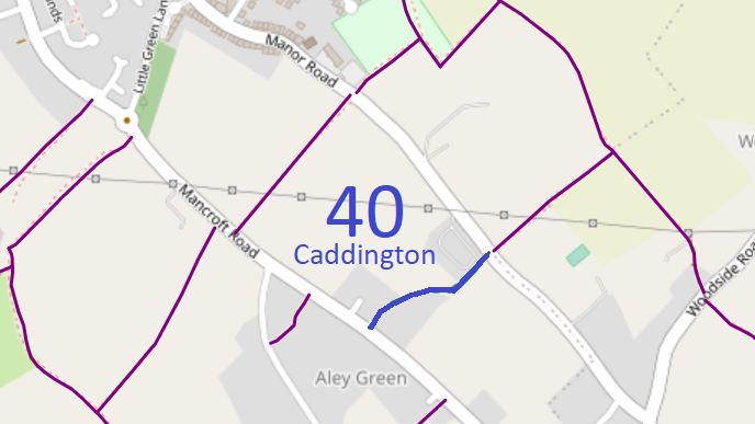 Map showing Caddington 40