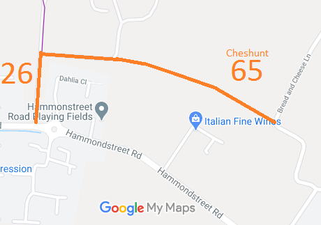 Map showing Cheshunt 65