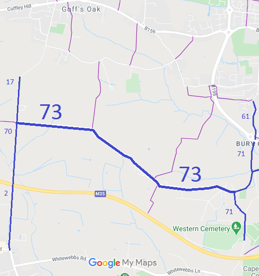 Map showing Cheshunt 73