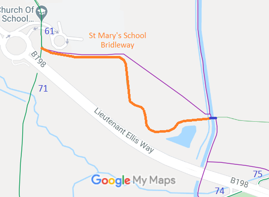 Map showing St Mary's School Bridleway, Cheshunt