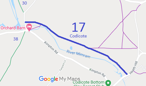 Map showing Codicote 17