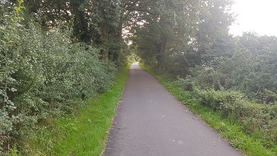 Looking W along path