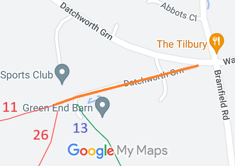Map showing recorded Datchworth paths