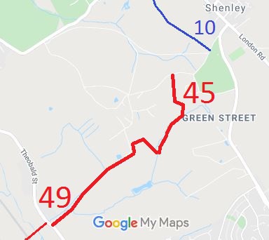 Plan of Elstree 49 and Shenley 45