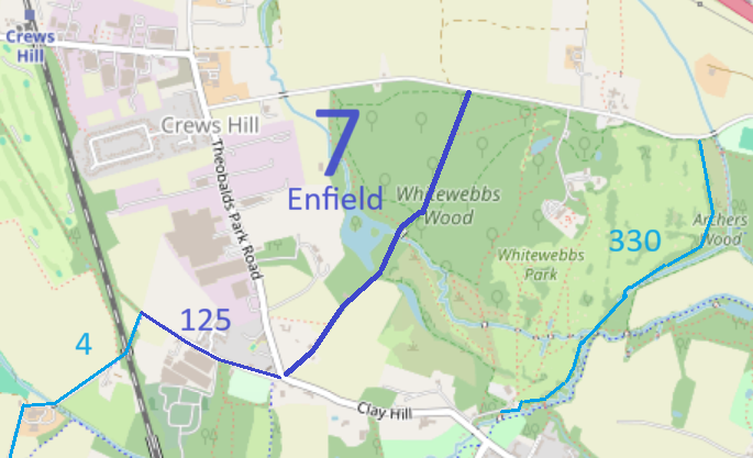 Map showing Enfield 7