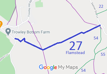 Map showing Flamstead 27