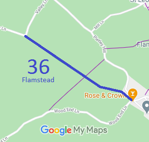 Map showing Flamstead 36