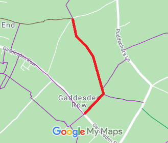 Map showing Flamstead 57